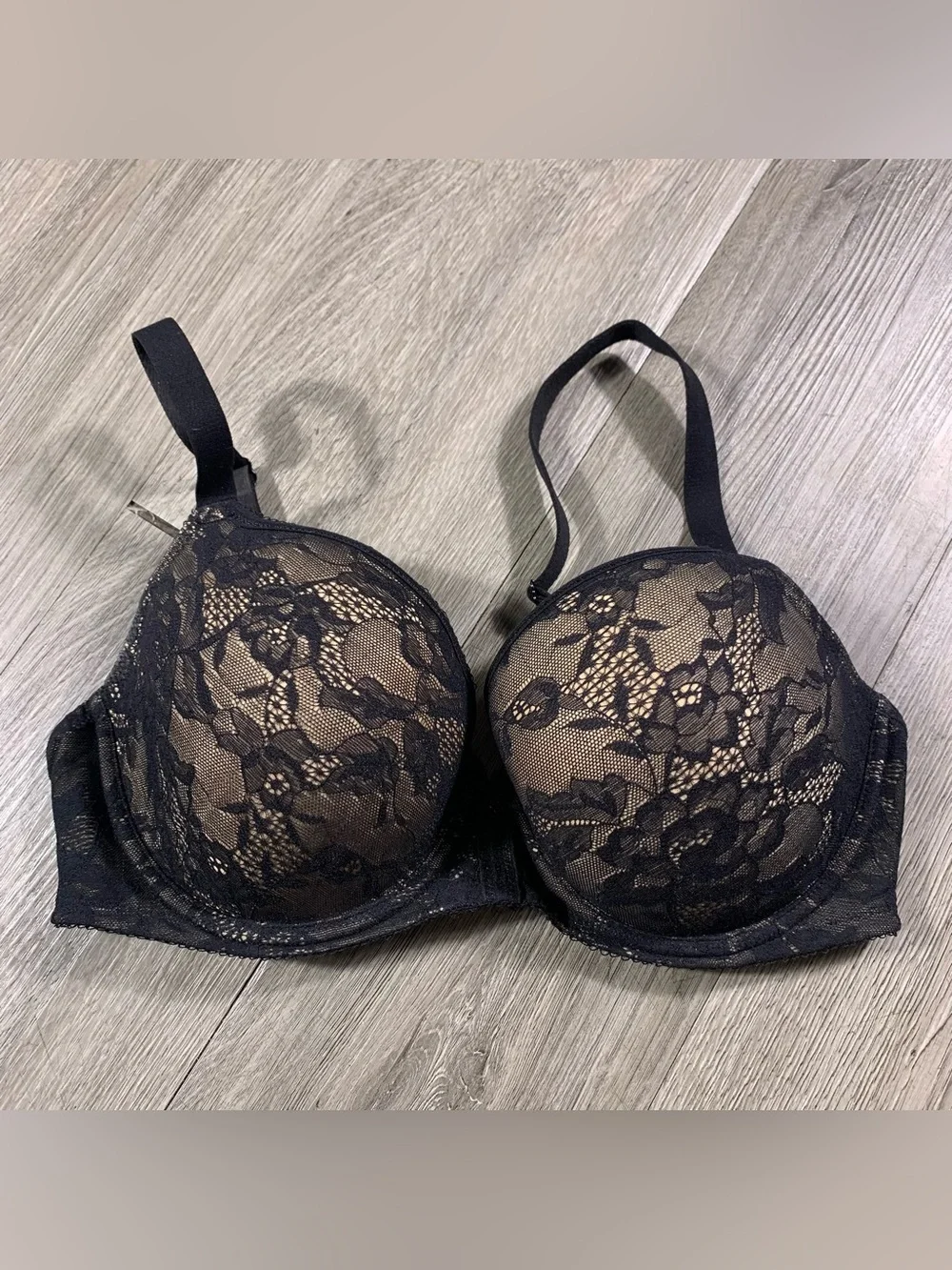 Wacoal Black Lace Finesse T-Shirt Underwire Bra size 34DD